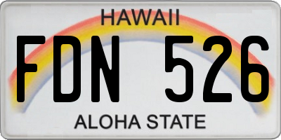 HI license plate FDN526