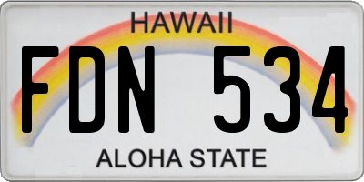 HI license plate FDN534