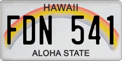HI license plate FDN541