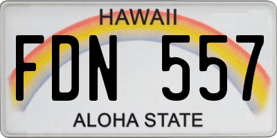 HI license plate FDN557