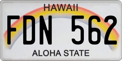 HI license plate FDN562