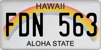 HI license plate FDN563