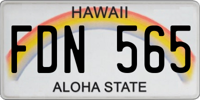 HI license plate FDN565