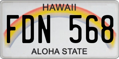 HI license plate FDN568