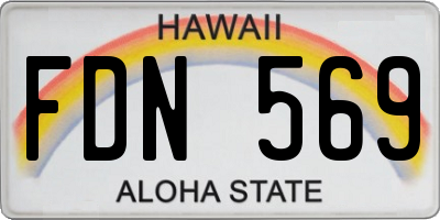 HI license plate FDN569