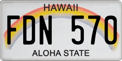 HI license plate FDN570