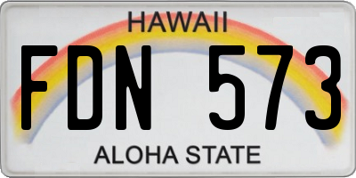 HI license plate FDN573