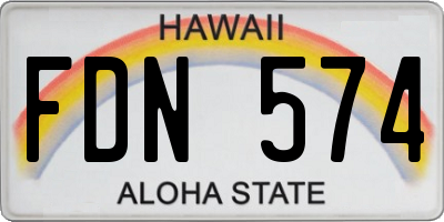 HI license plate FDN574