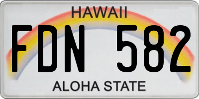 HI license plate FDN582