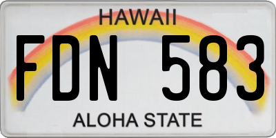 HI license plate FDN583