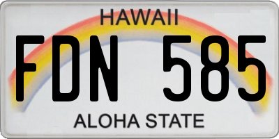 HI license plate FDN585