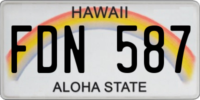 HI license plate FDN587