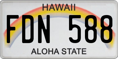HI license plate FDN588