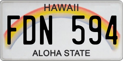 HI license plate FDN594