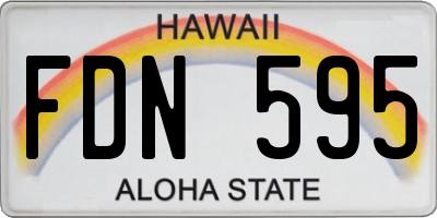HI license plate FDN595