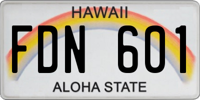 HI license plate FDN601