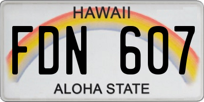 HI license plate FDN607