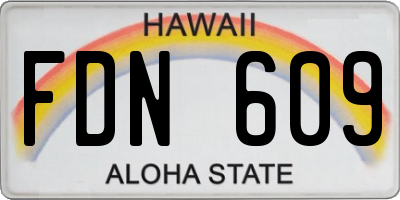 HI license plate FDN609
