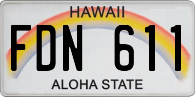 HI license plate FDN611