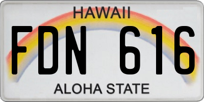 HI license plate FDN616