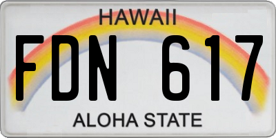 HI license plate FDN617
