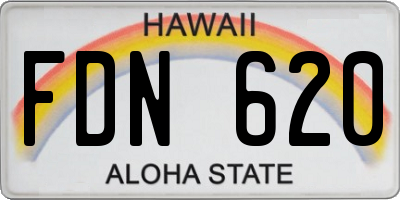HI license plate FDN620