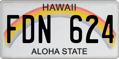 HI license plate FDN624