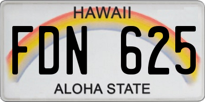 HI license plate FDN625