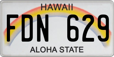 HI license plate FDN629