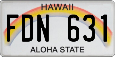 HI license plate FDN631