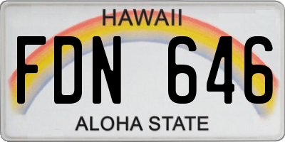 HI license plate FDN646