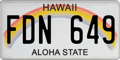 HI license plate FDN649