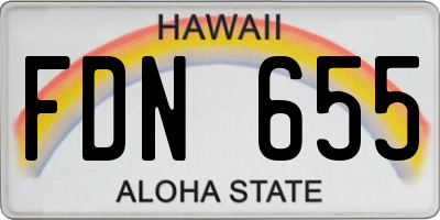 HI license plate FDN655