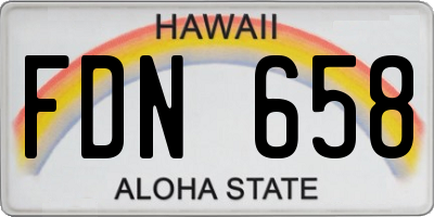HI license plate FDN658