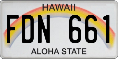 HI license plate FDN661