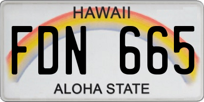HI license plate FDN665