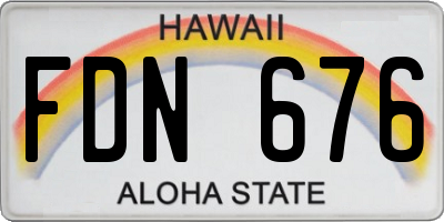 HI license plate FDN676