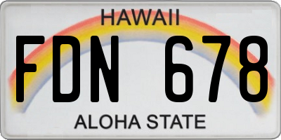 HI license plate FDN678