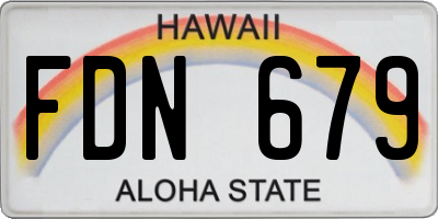 HI license plate FDN679