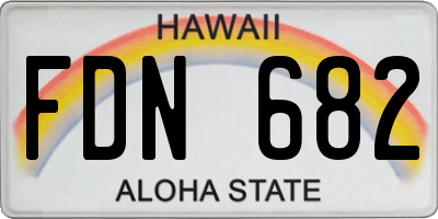 HI license plate FDN682