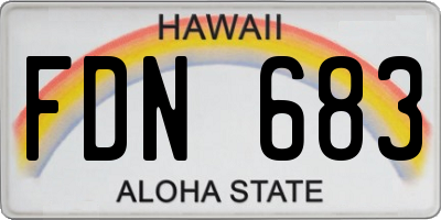HI license plate FDN683