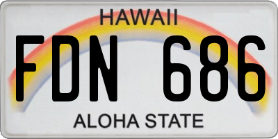 HI license plate FDN686