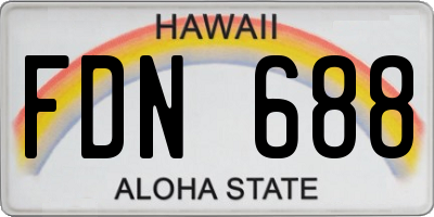 HI license plate FDN688