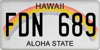 HI license plate FDN689