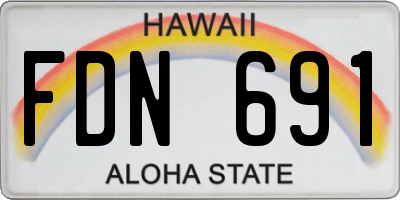 HI license plate FDN691