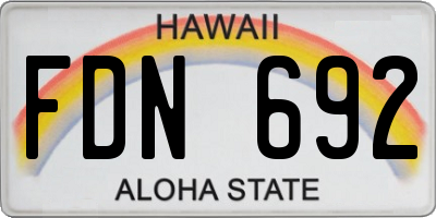HI license plate FDN692