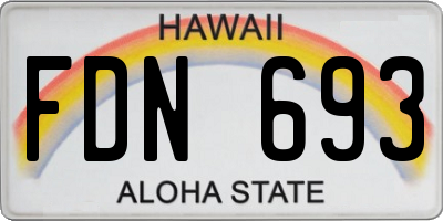 HI license plate FDN693