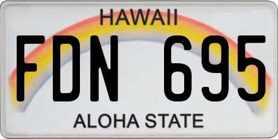 HI license plate FDN695