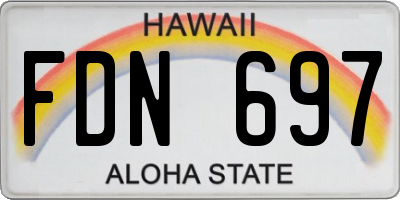 HI license plate FDN697