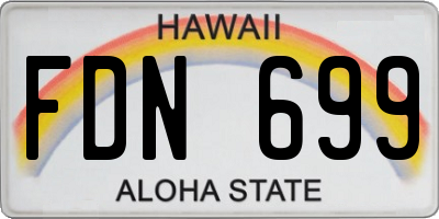 HI license plate FDN699